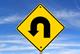 U-turn road sign